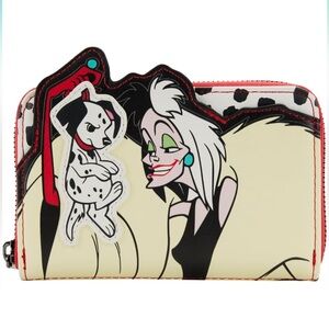 🔥🖤❤️NWT-Loungefly DISNEY 101 DALMATIANS VILLAINS SCENE CRUELLA🔥❤️🖤
